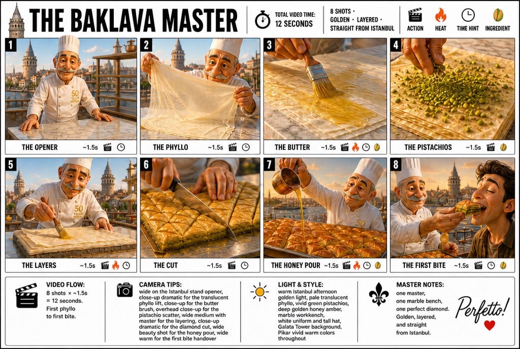 Infographic Storyboard Poster for Baklava Master