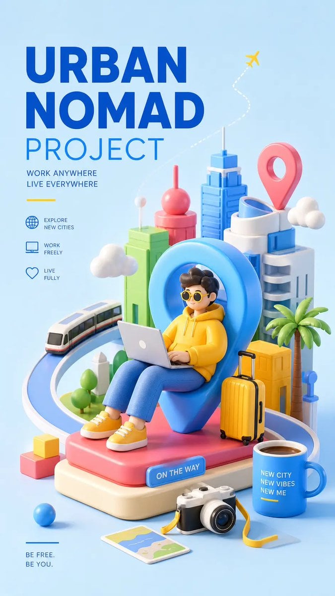 3D Illustration Poster Marketing Visual Design