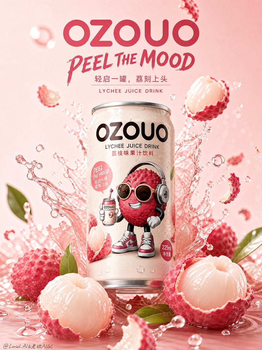 Ozouo果味饮料品牌视觉-7 Ozouo Fruit-Flavored Beverage Brand Identity-7 Gpt- Image