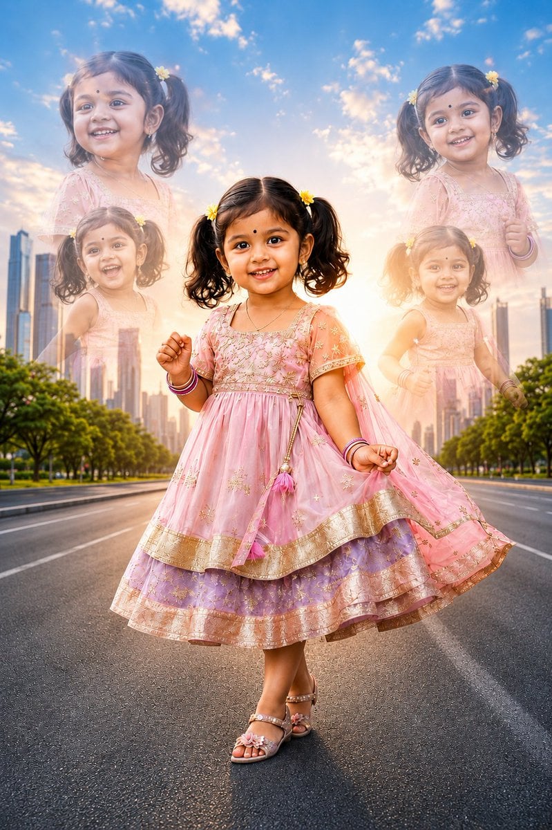 Dreamy fantasy portrait of a toddler