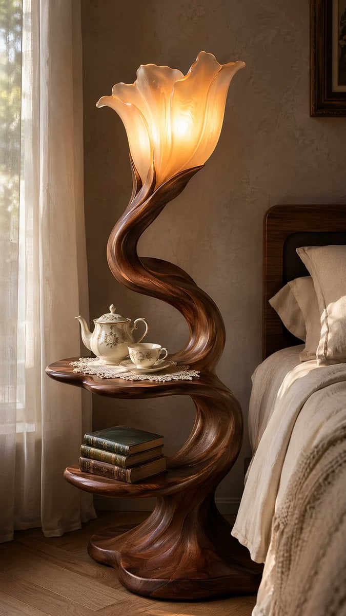 Art Nouveau Nightstand Lamp Fusion Interior