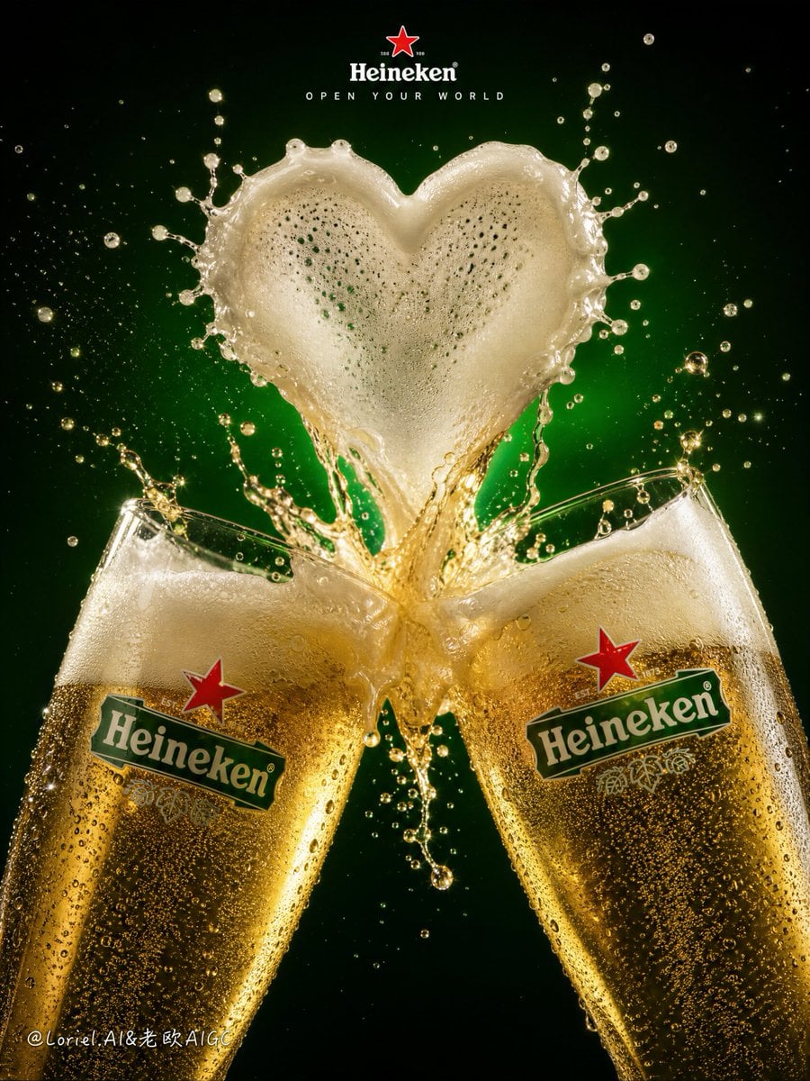 Heineken High-Speed Toast Collision Poster