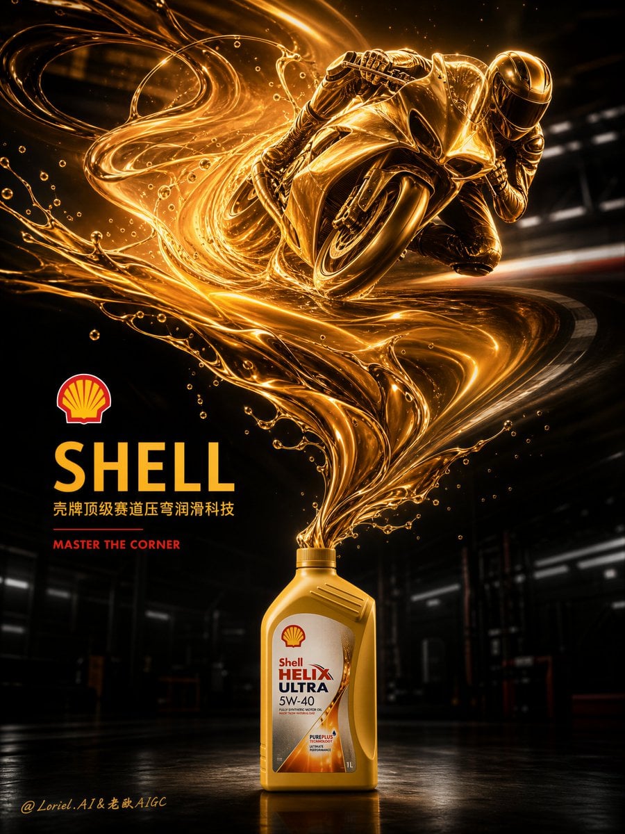 Shell Racing Oil Advertising Poster