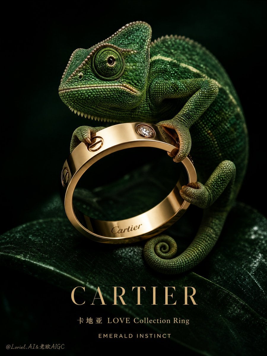 Cartier Jewelry Campaign with Chameleon