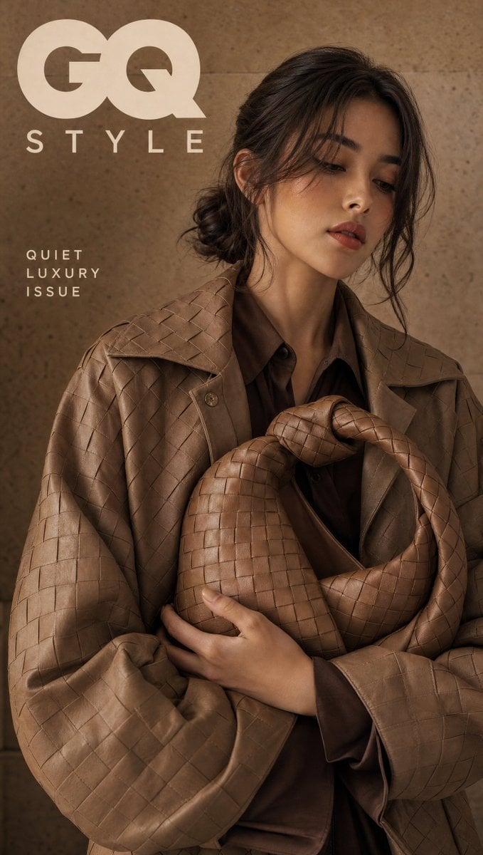 Quiet Luxury Magazine Cover with Korean Woman