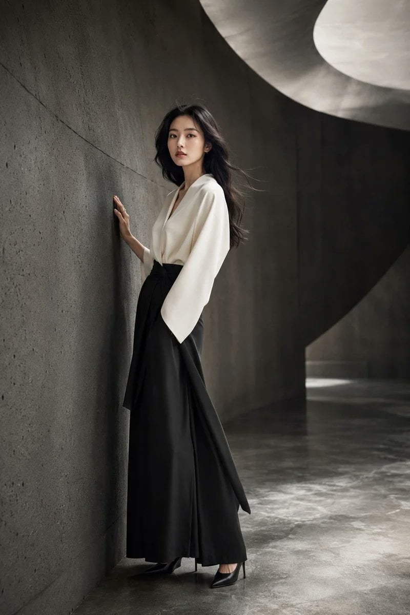 Japanese Woman in Fashion Studio Photoshoot