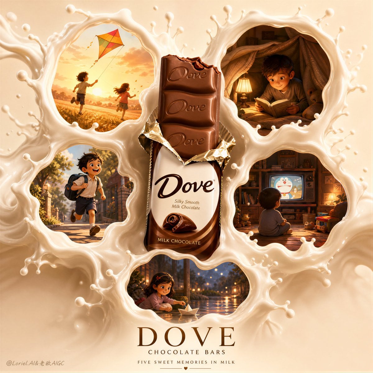 Dove Chocolate Bar Magical Nostalgic Poster