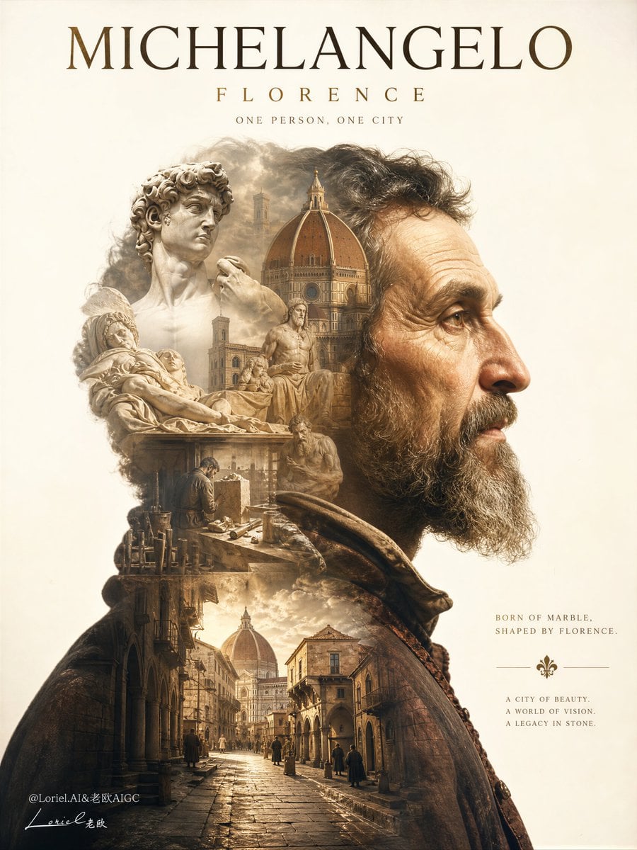 Michelangelo Florence Cultural Poster