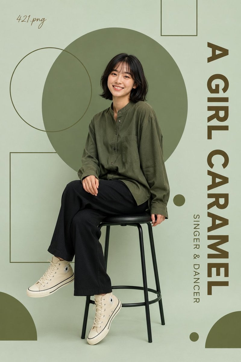 Minimalist editorial portrait of cheerful woman