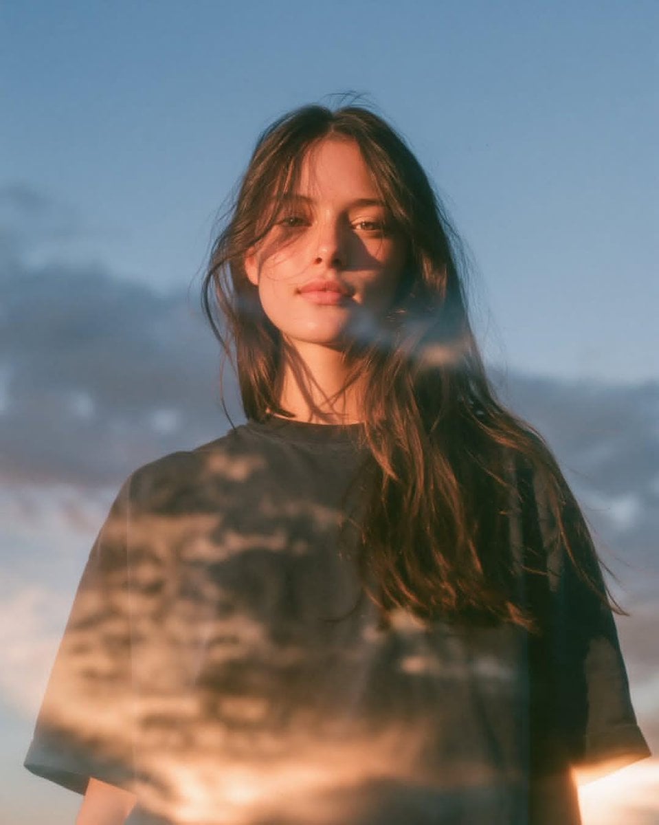 Dreamy Blue Hour Portrait of a Woman