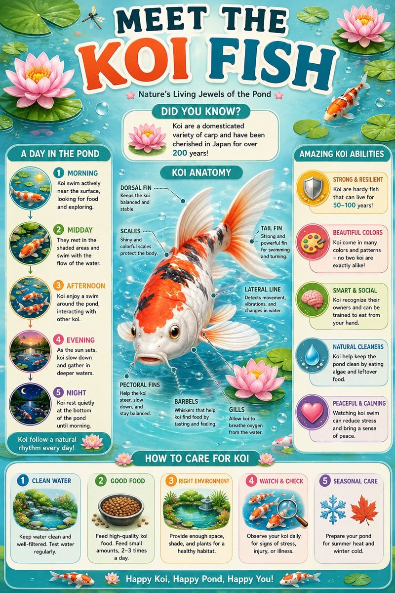 Meet the Koi Fish Educational Infographic