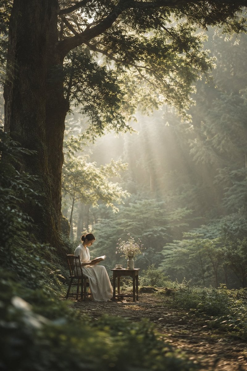 Cinematic Fantasy Forest at Golden Hour
