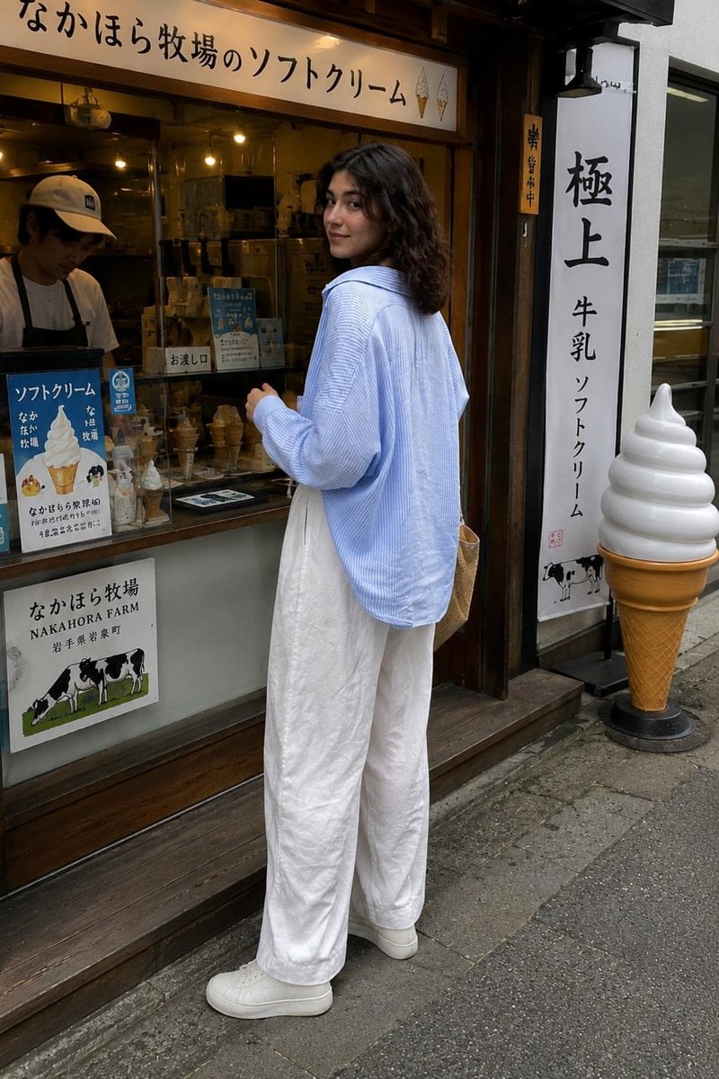 Candid Travel Photo at Japanese Ice Cream Shop