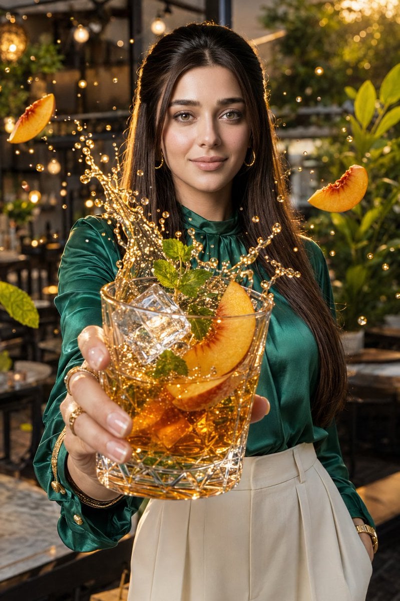 Luxury Portrait in Cafe Golden Hour