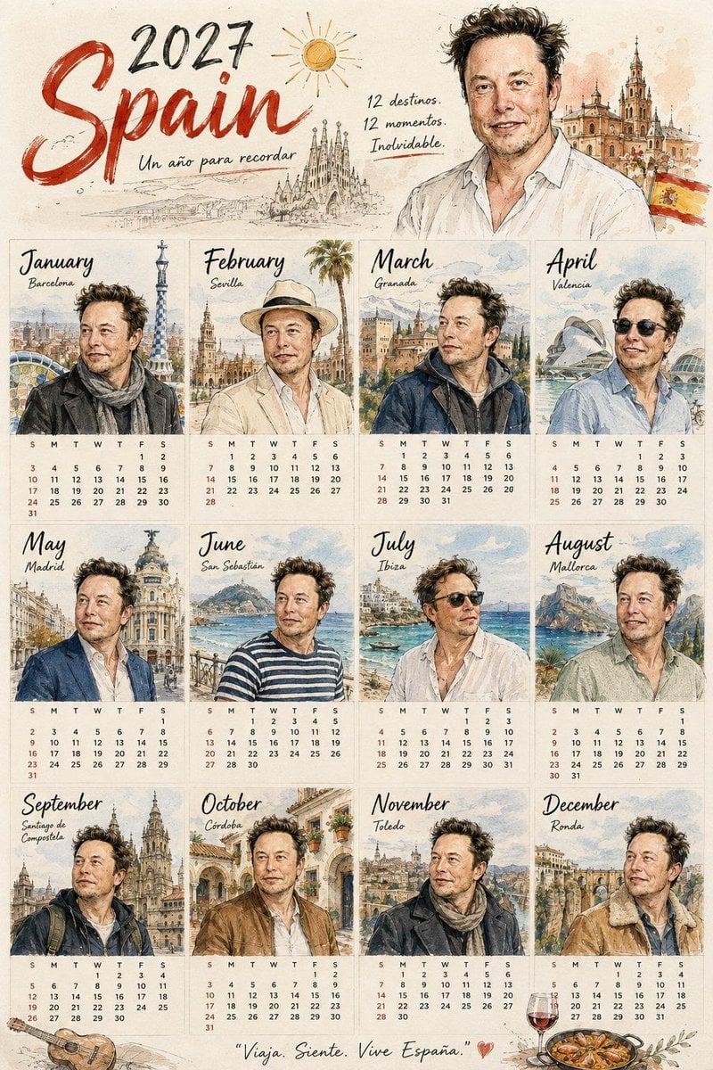 Personalized Illustrated Calendar Poster