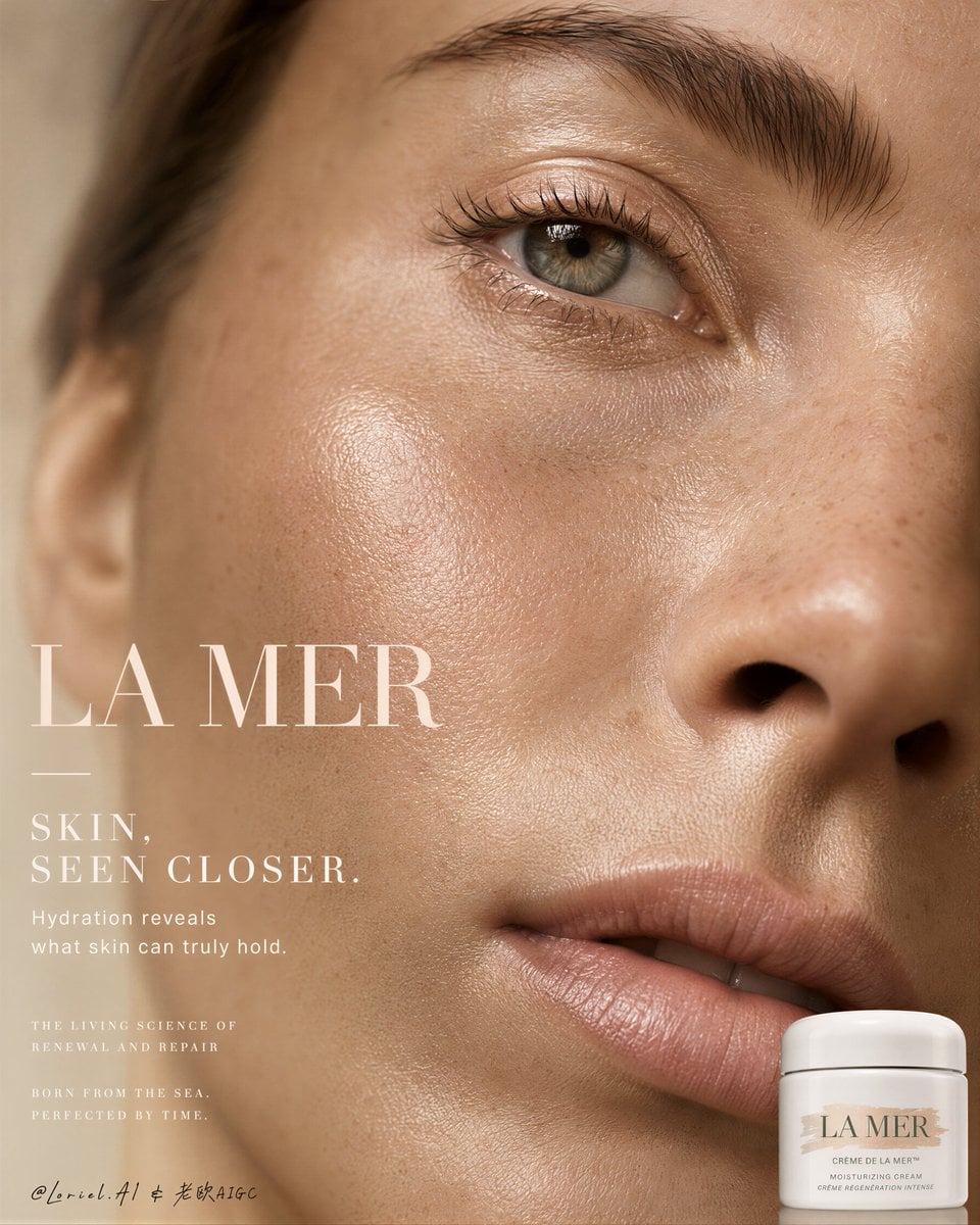 Ultra-Premium Skincare Ad Close-Up