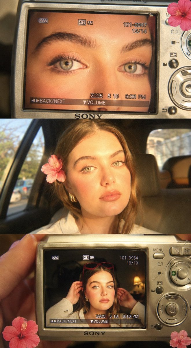 Nostalgic Digital Camera Collage Prompt