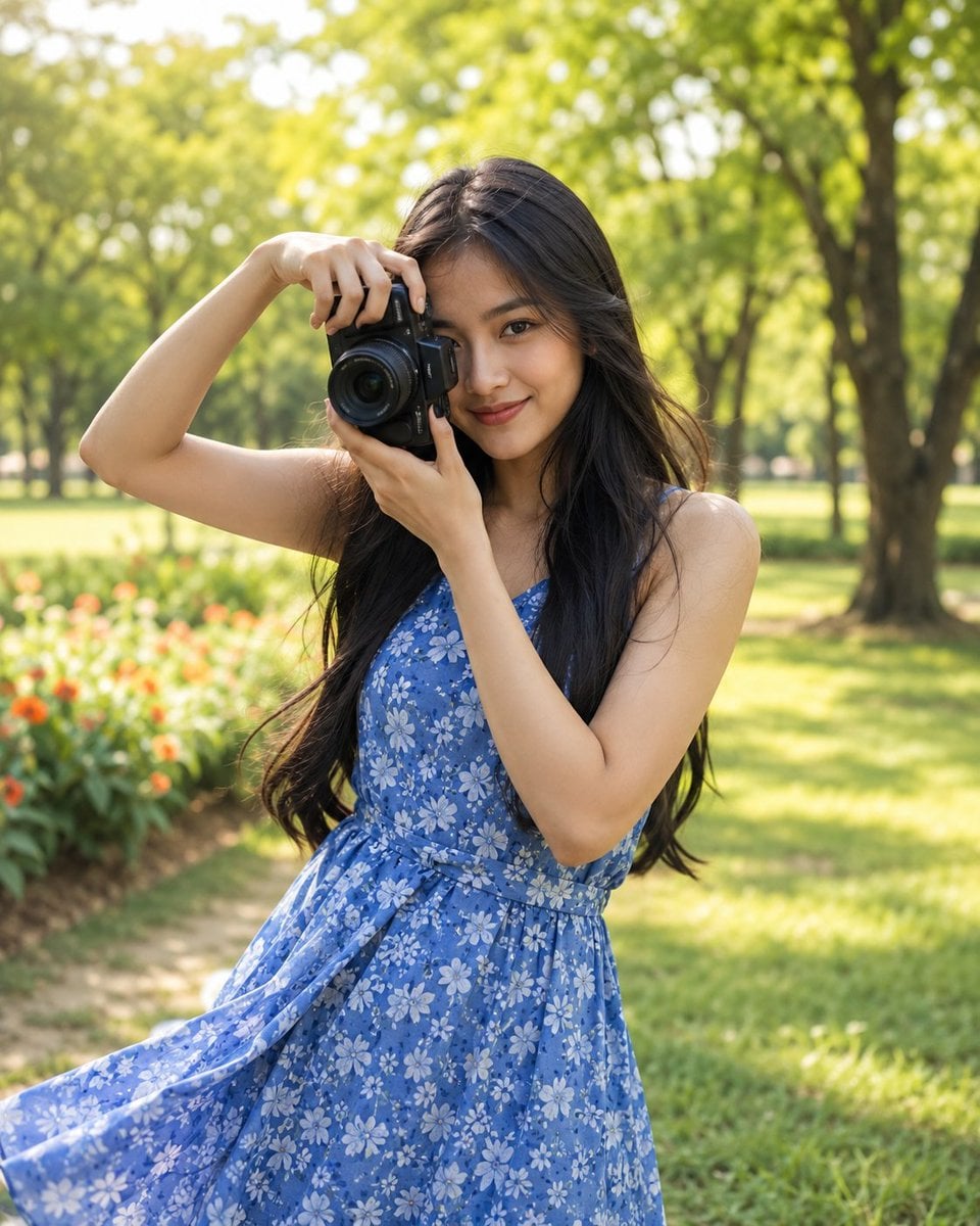 Indonesian Photographer in Sunny Park Portrait