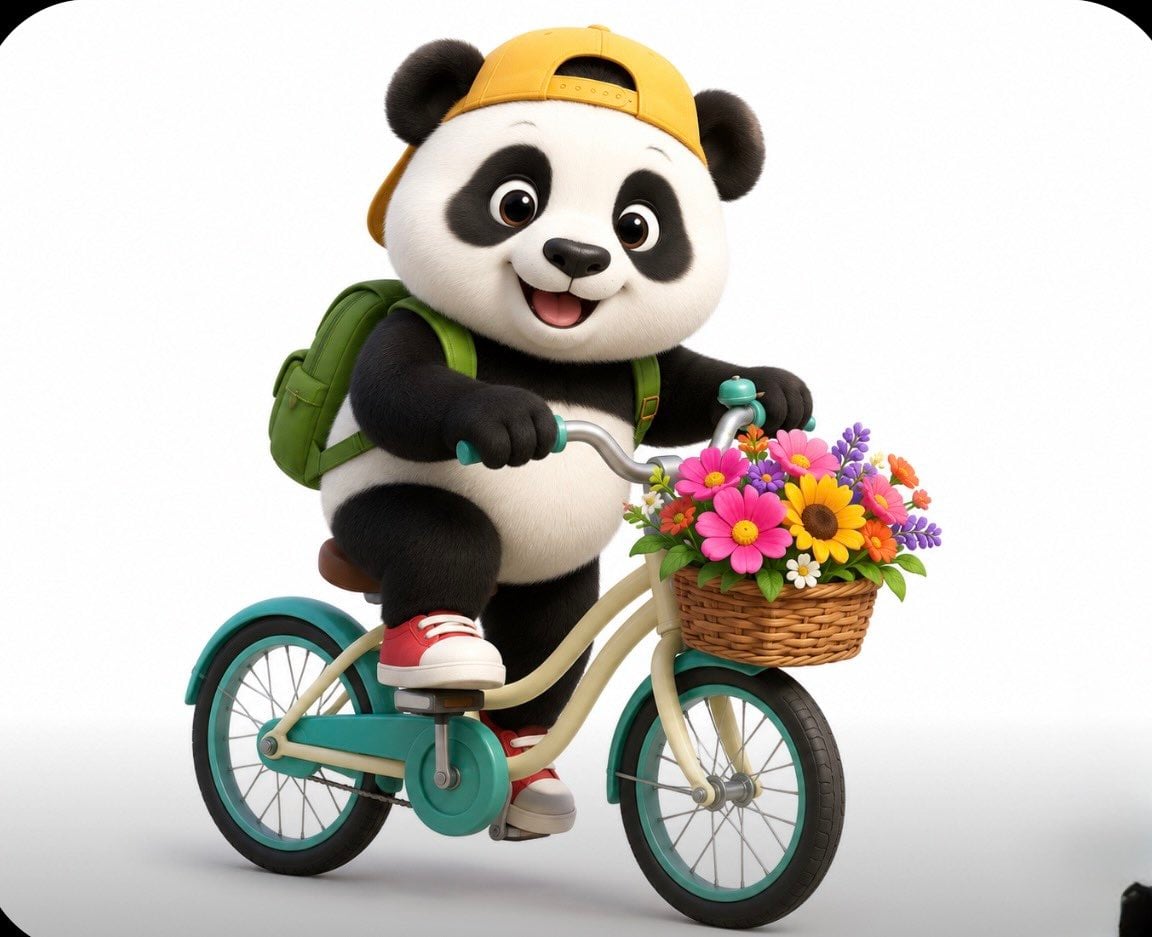Cartoon Panda and Bunny in 3D Style