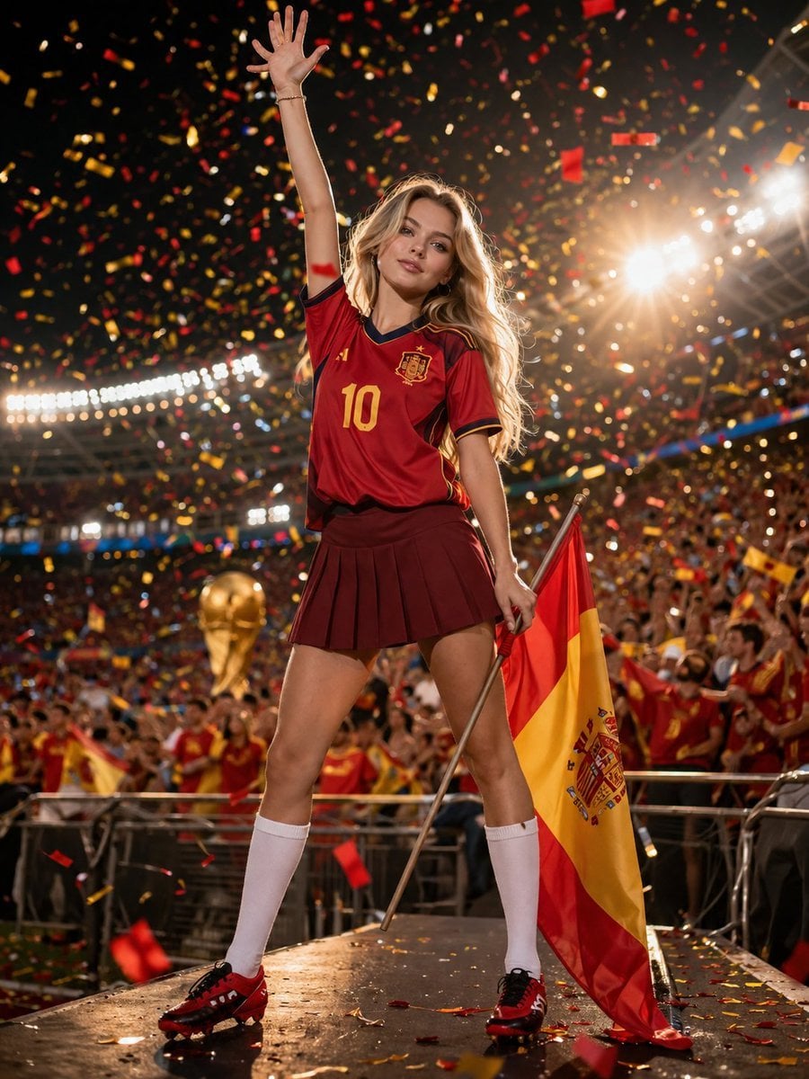 Spanish Fan at World Cup Championship Stadium