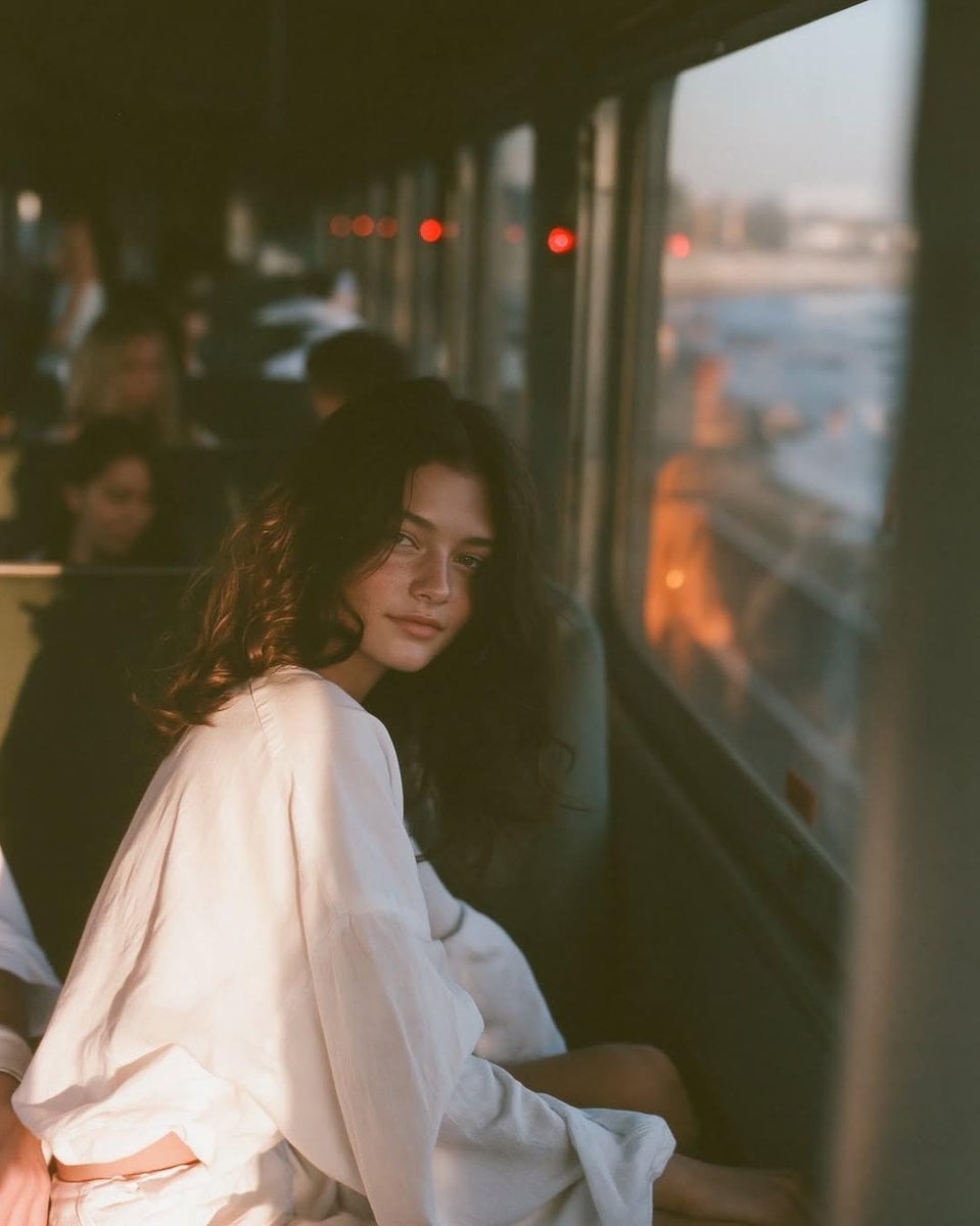 Moody Golden Hour Portrait on a Coastal Train