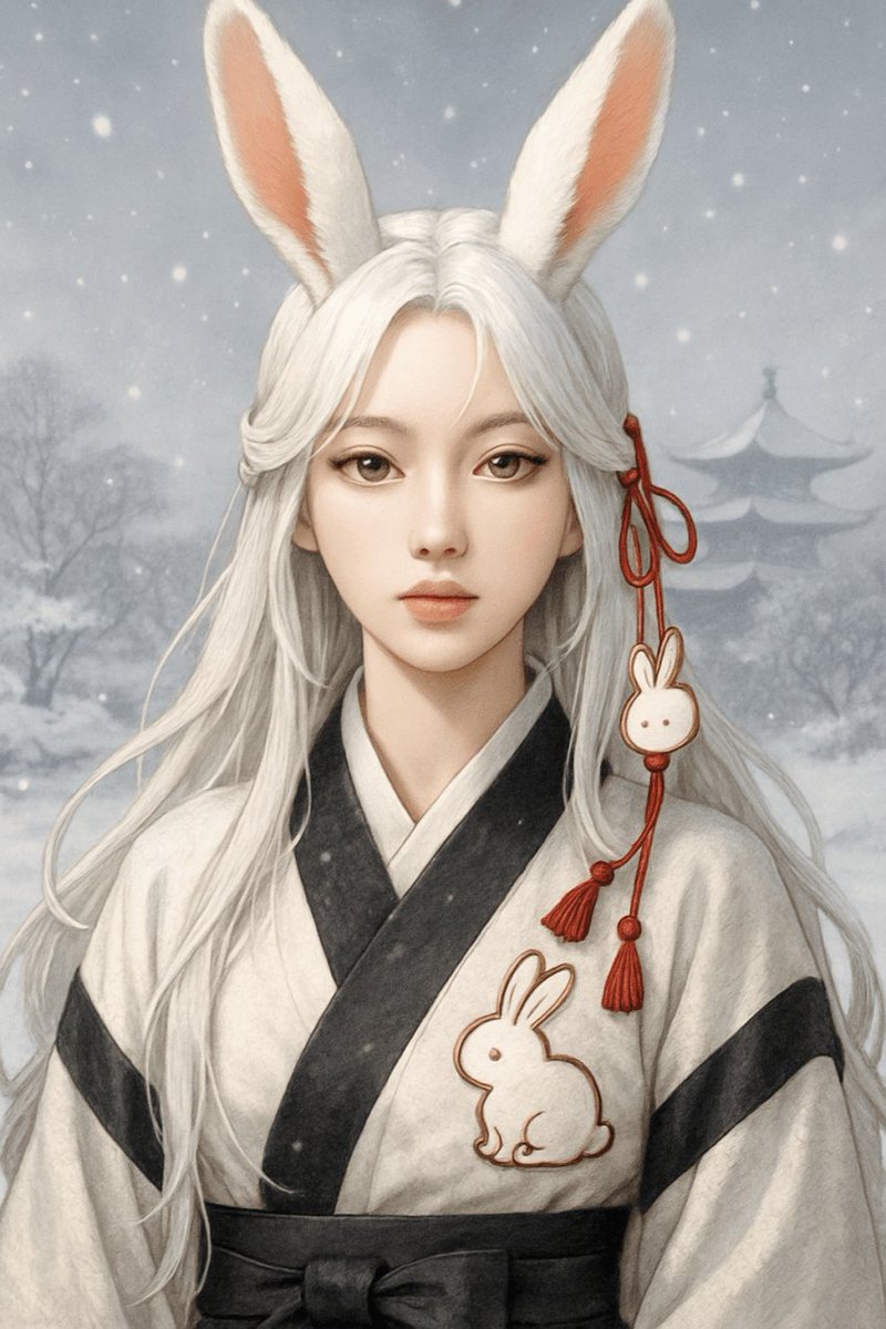 雪兔精灵肖像