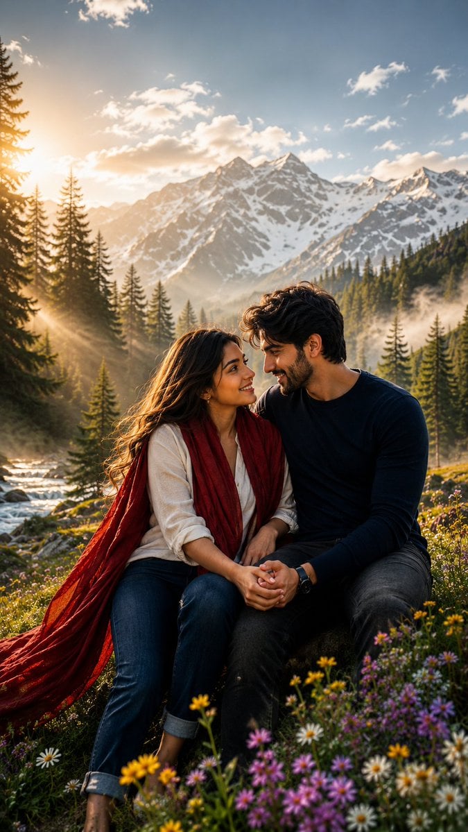 Cinematic Romantic Couple Portrait