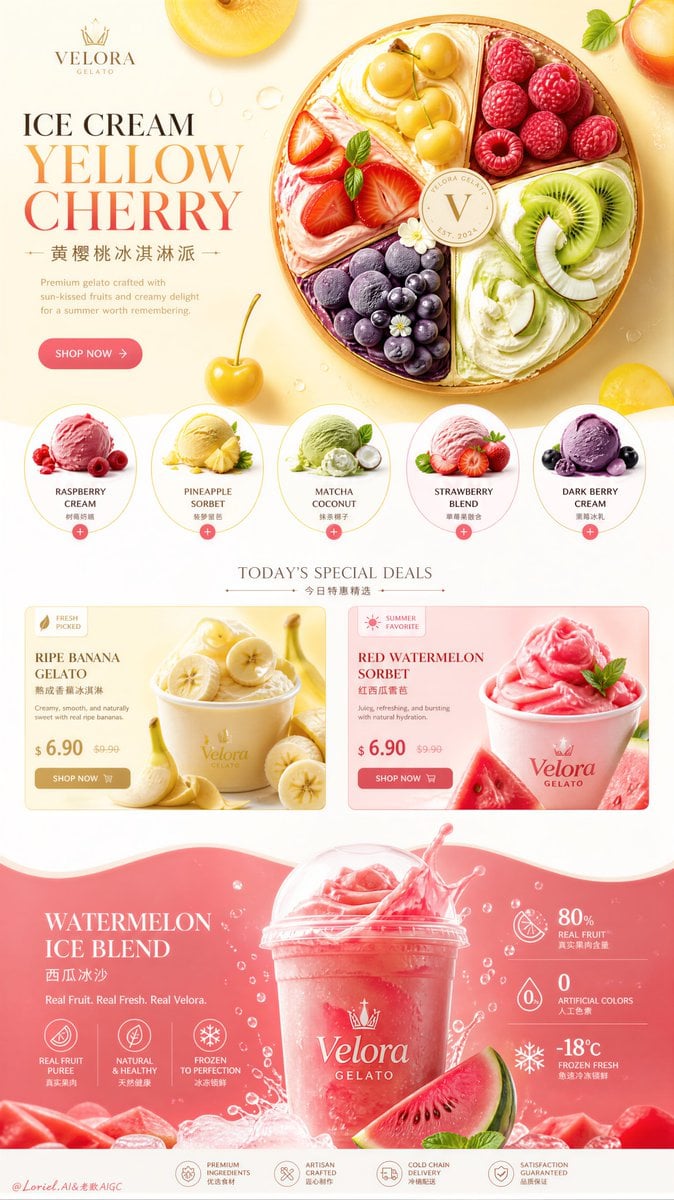 电商详情页-8™️If You Want Your Ice Cream Product Page