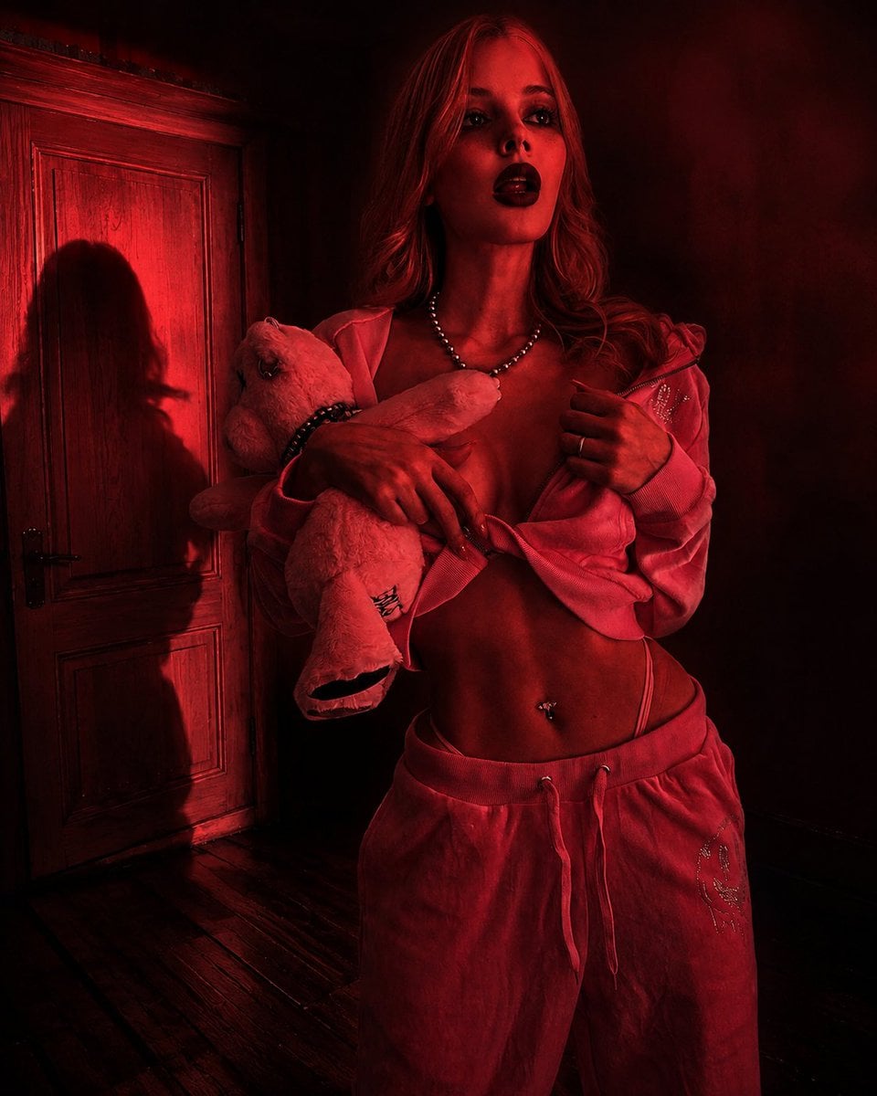 Gothic Horror Cinematic Portrait in Red Light