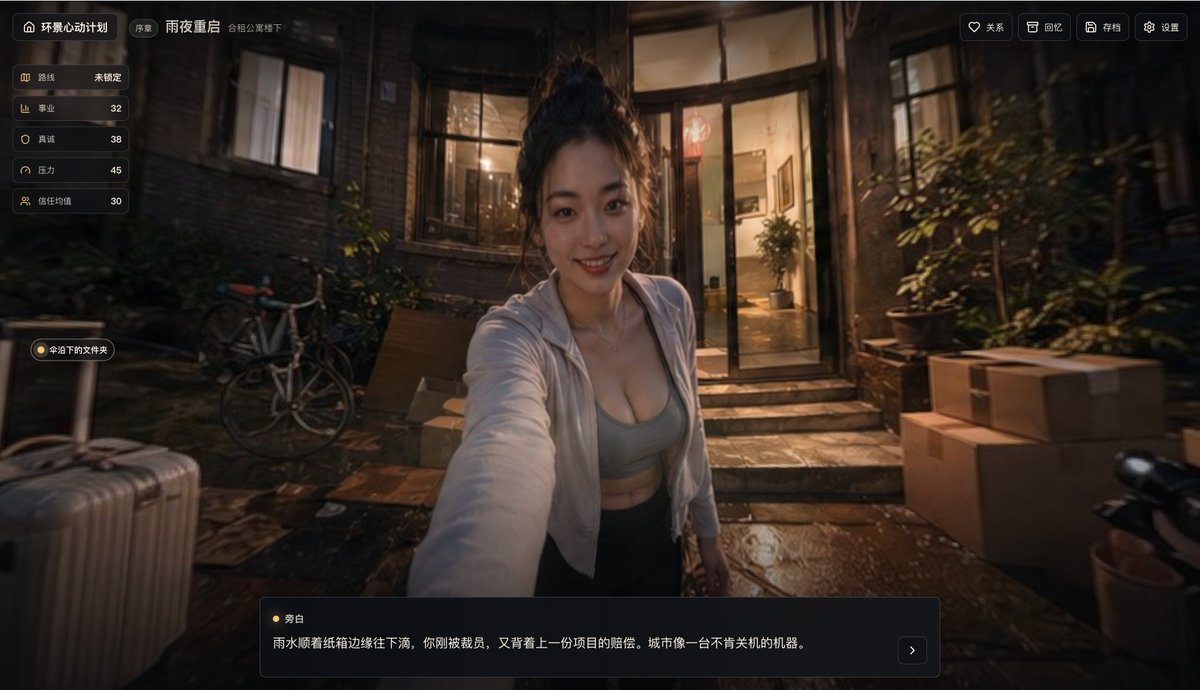 雨夜视觉小说游戏画面