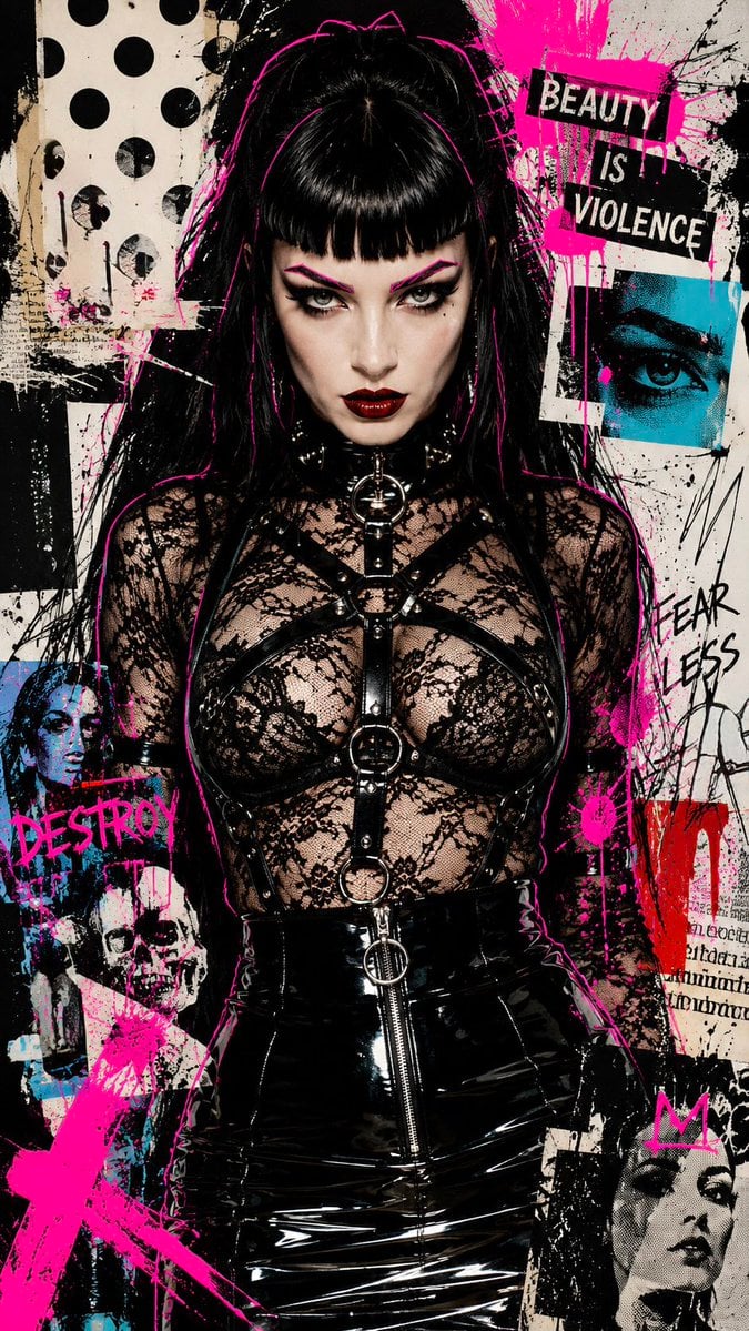 Gothic Femme Fatale Frontal Portrait