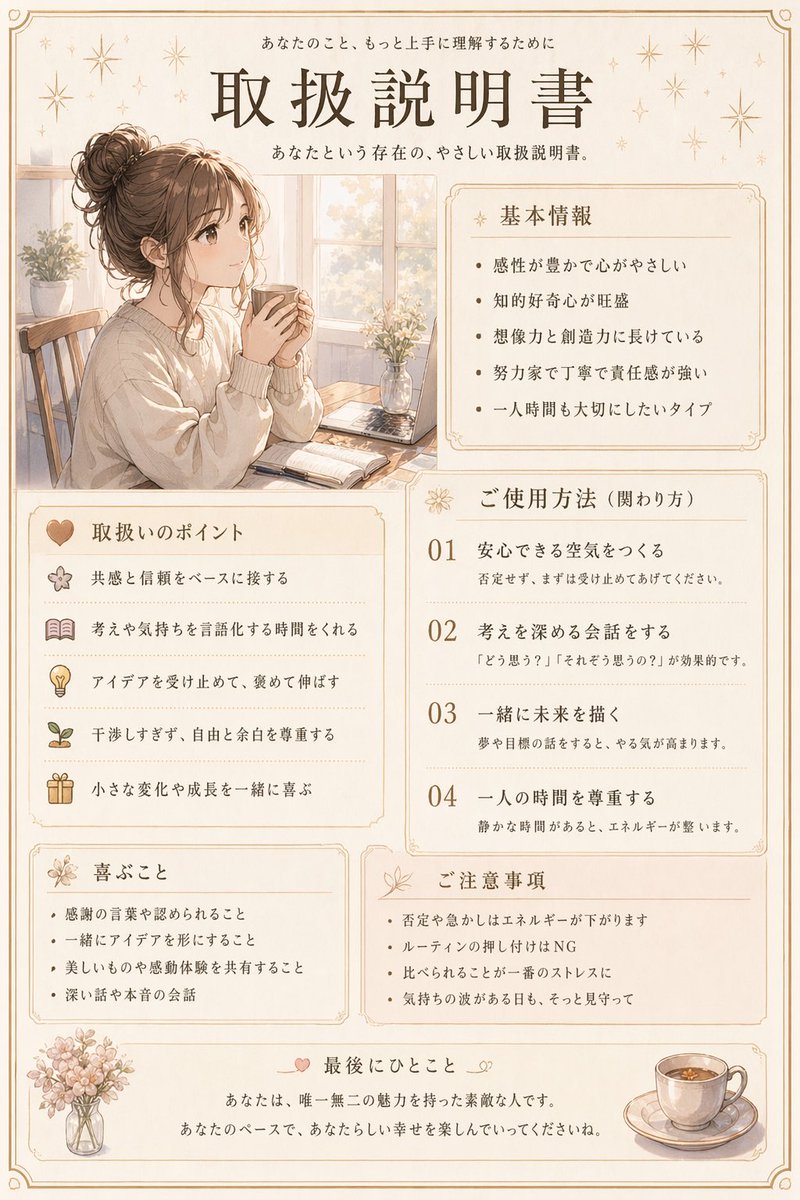 日式性格说明书海报
