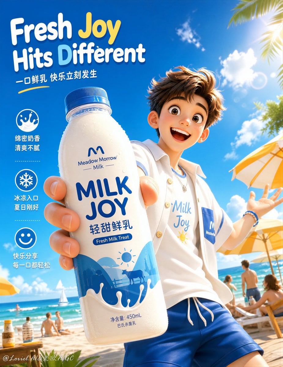 Premium Fresh Milk Brand Hero Poster