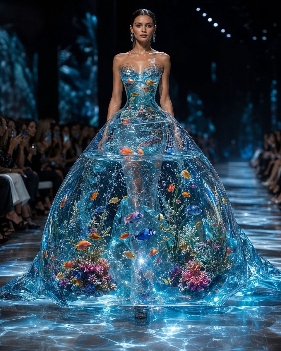 Aquarium Gown Fashion Photo