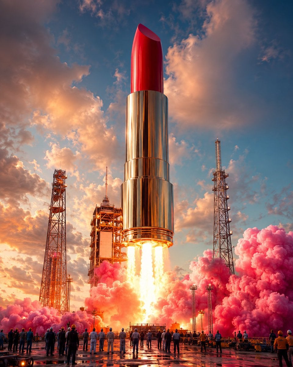 Giant Lipstick Rocket Launch
