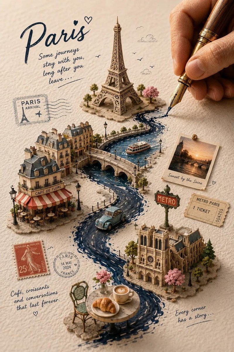 Elegant Travel Journal Poster for City
