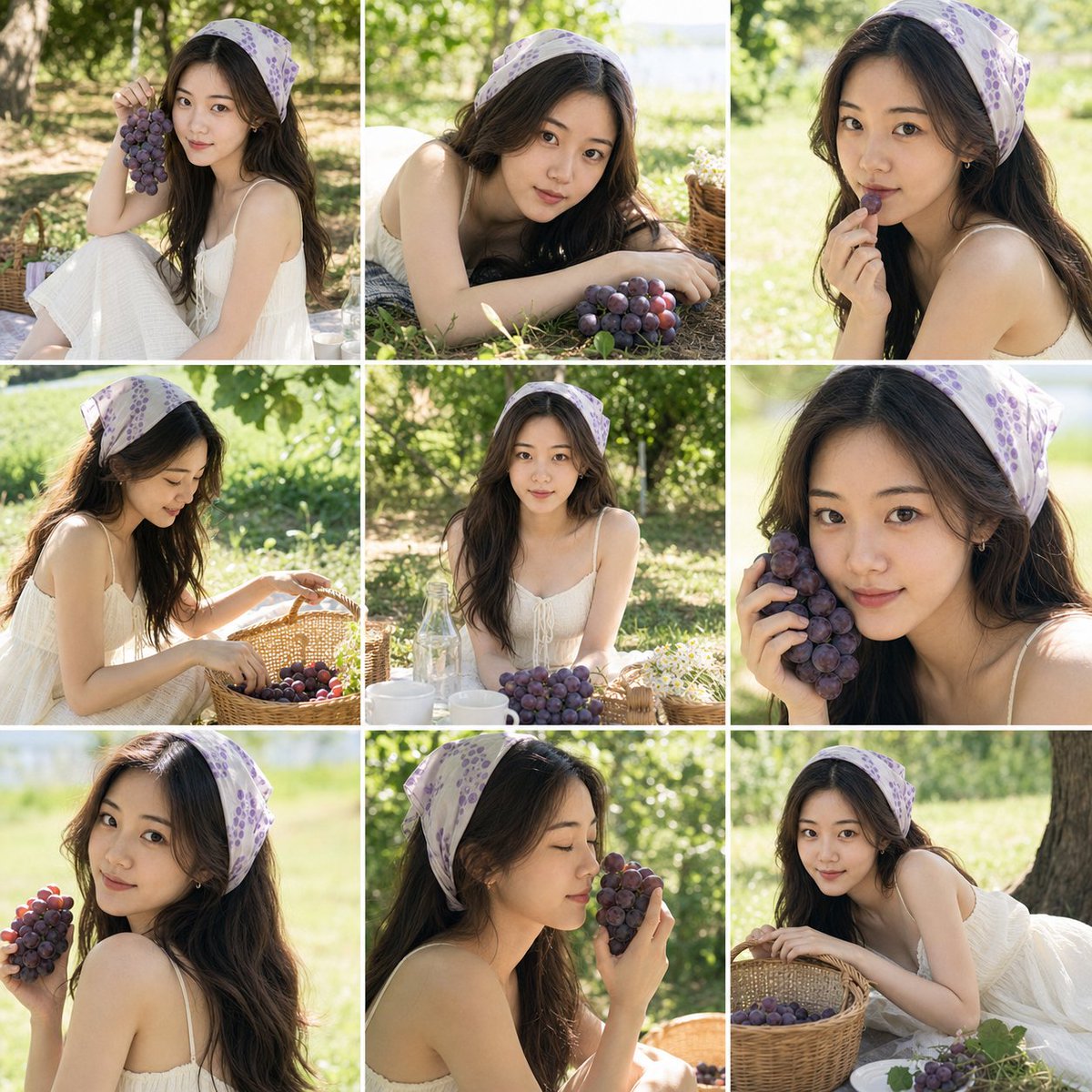 夏日葡萄少女写真系列