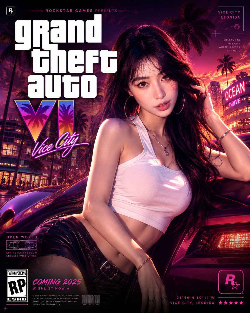 GTA VI 风格 8K 电影感海报