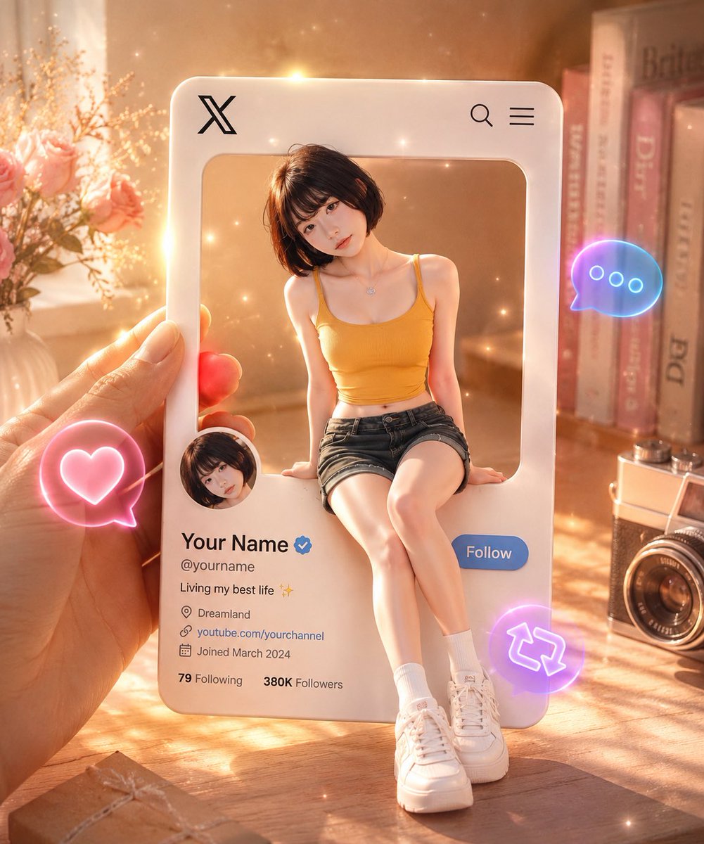 3D 社交媒体个人资料卡