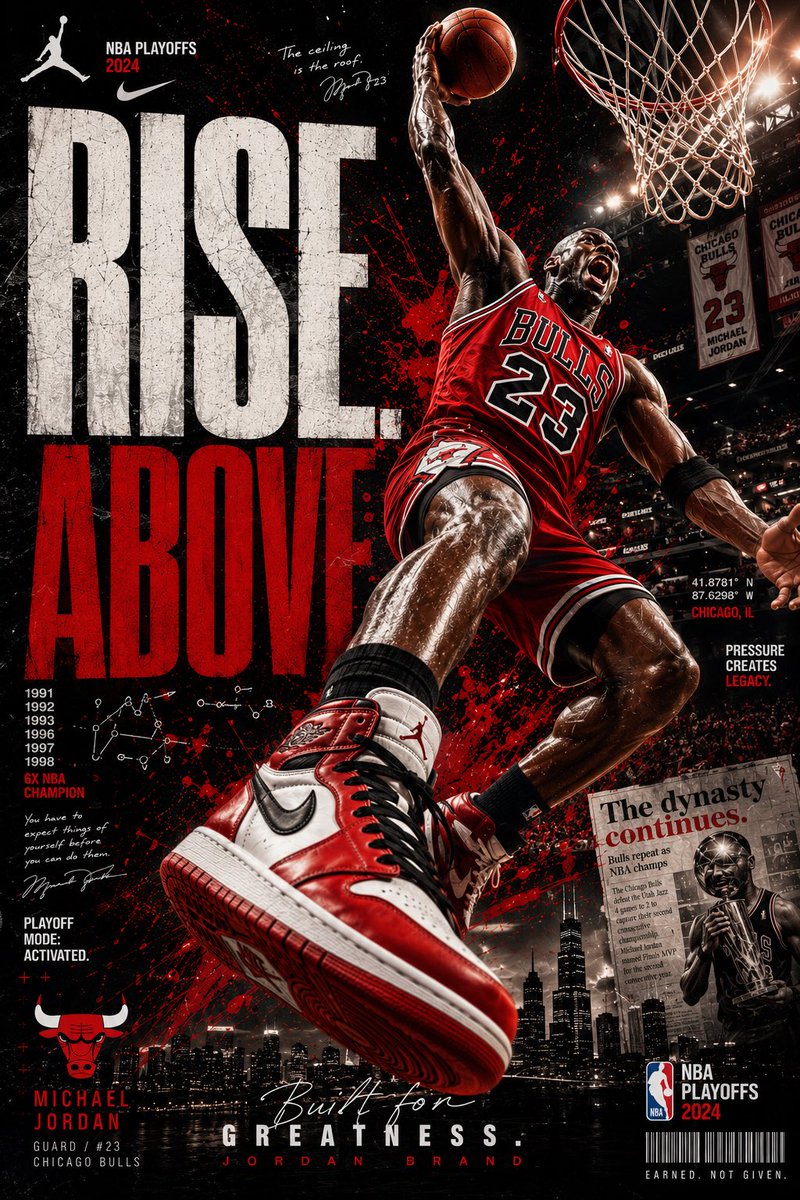 “Rise Above” 篮球季后赛海报