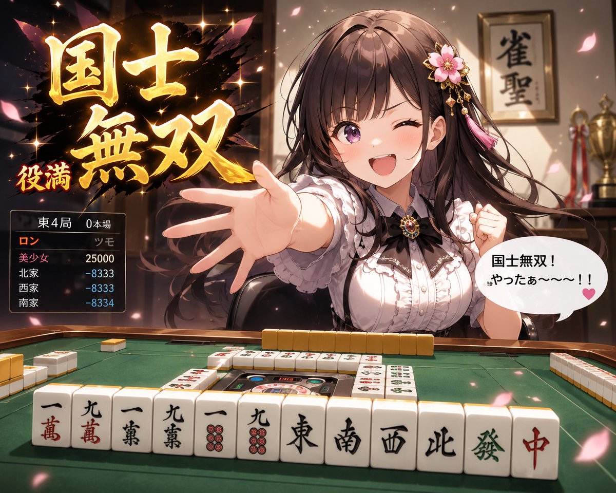 动漫麻将役满胜利画面