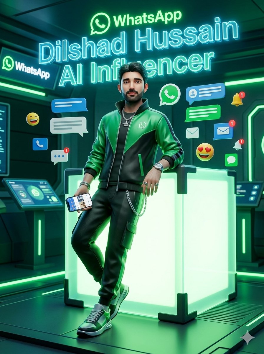 WhatsApp AI Influencer 3D 海报