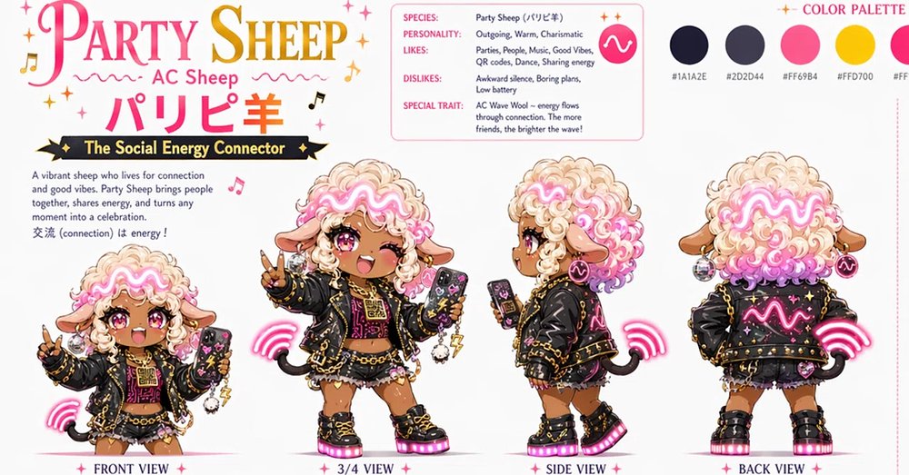 Party Sheep 角色设定图
