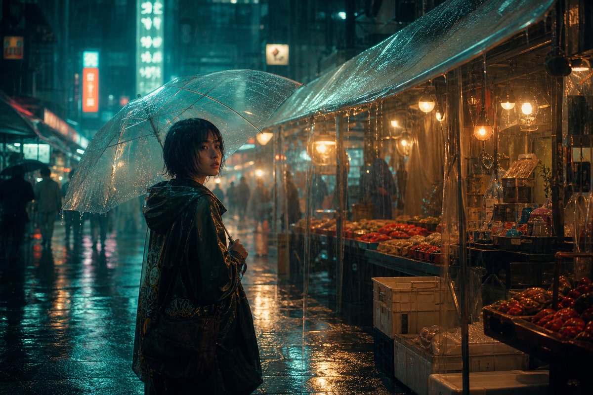 玻璃雨夜市
