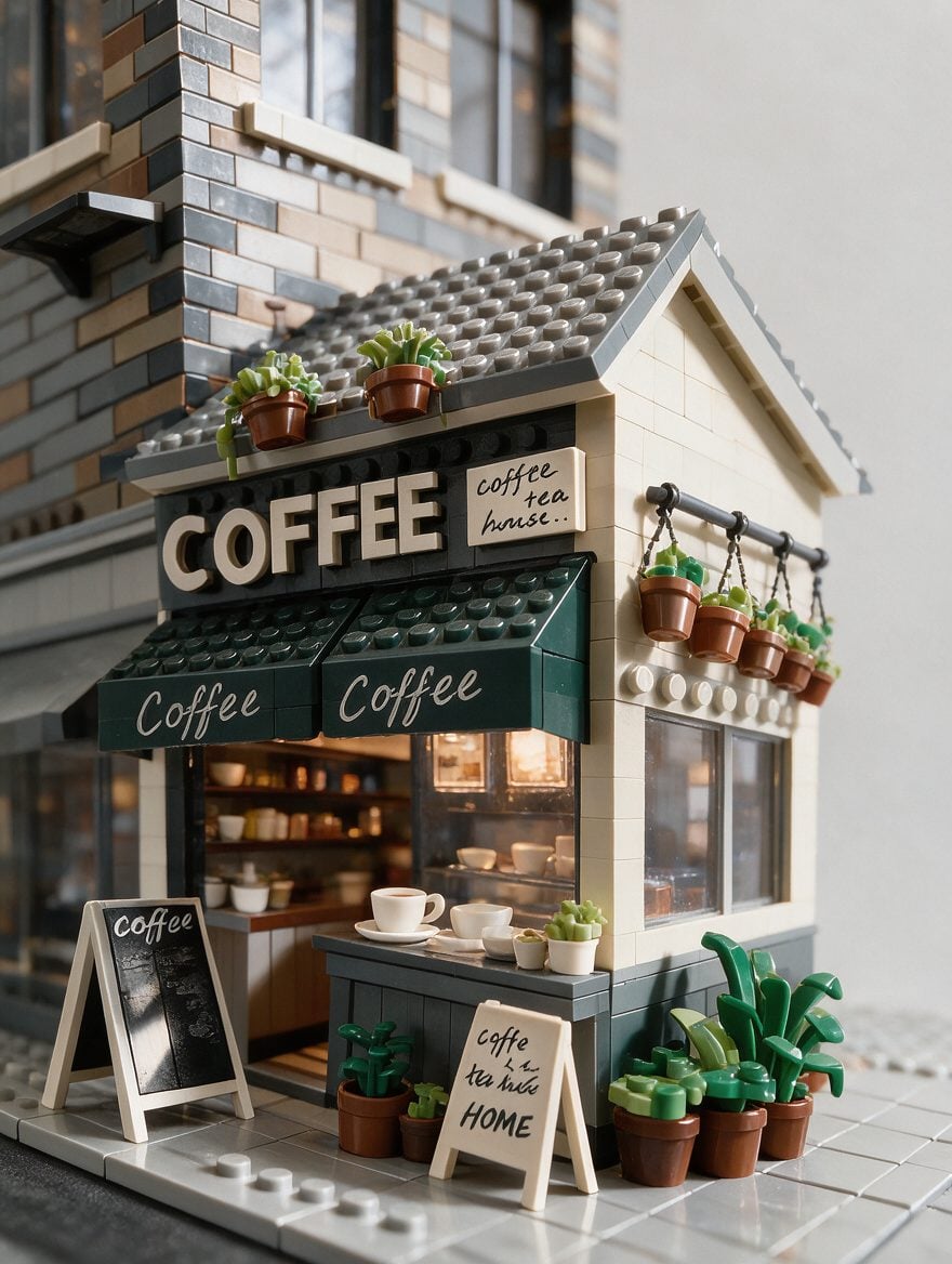 Realistic LEGO Toy Miniature Scene