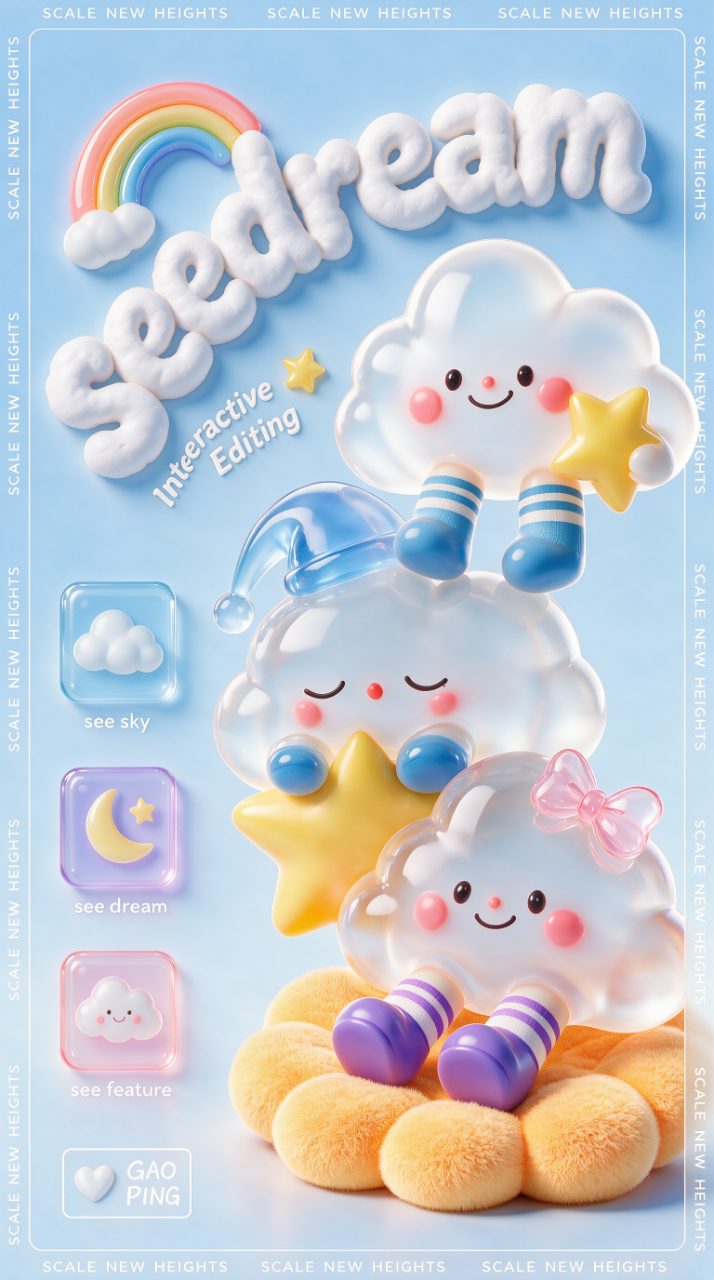 Y2K Cute Style Poster With Jelly Texture