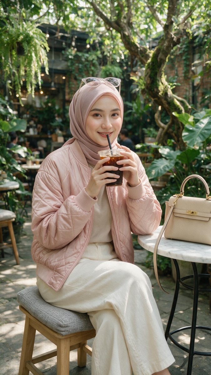 Southeast Asian Woman in Mauve Hijab