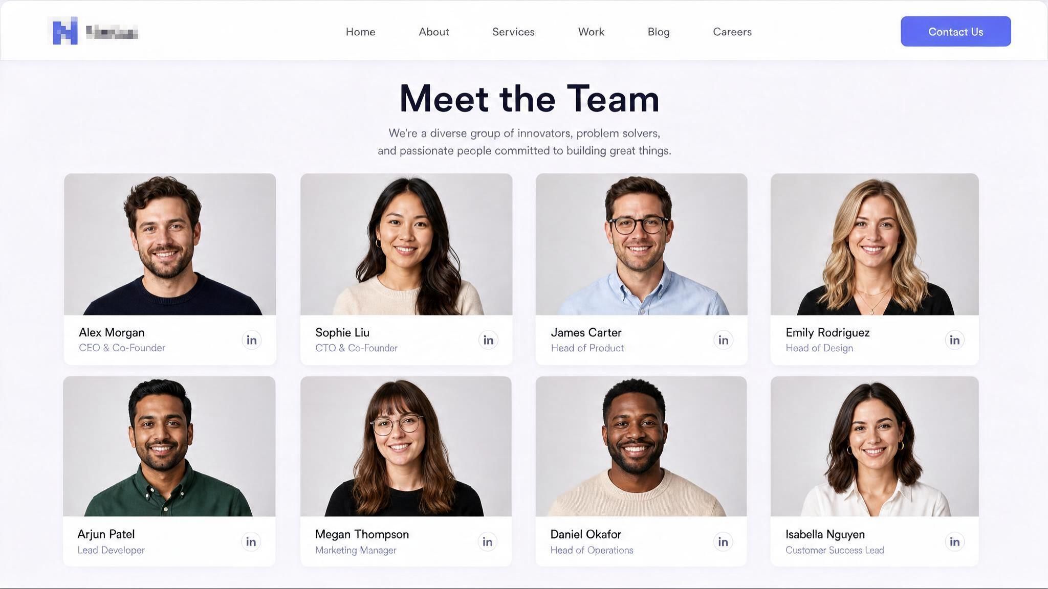 Company Team Headshot Pages