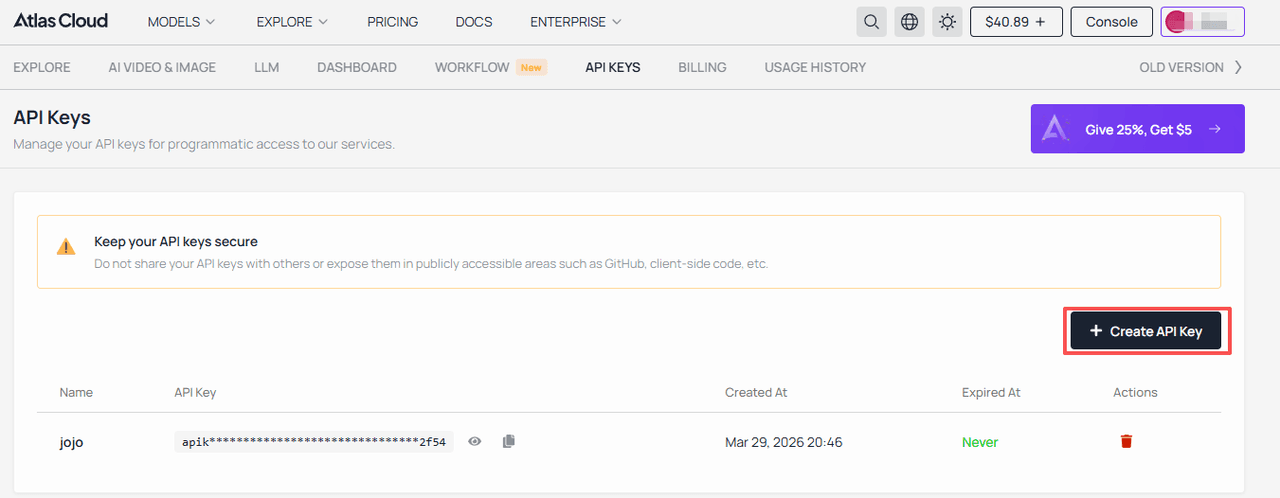 Atlas Cloud API show