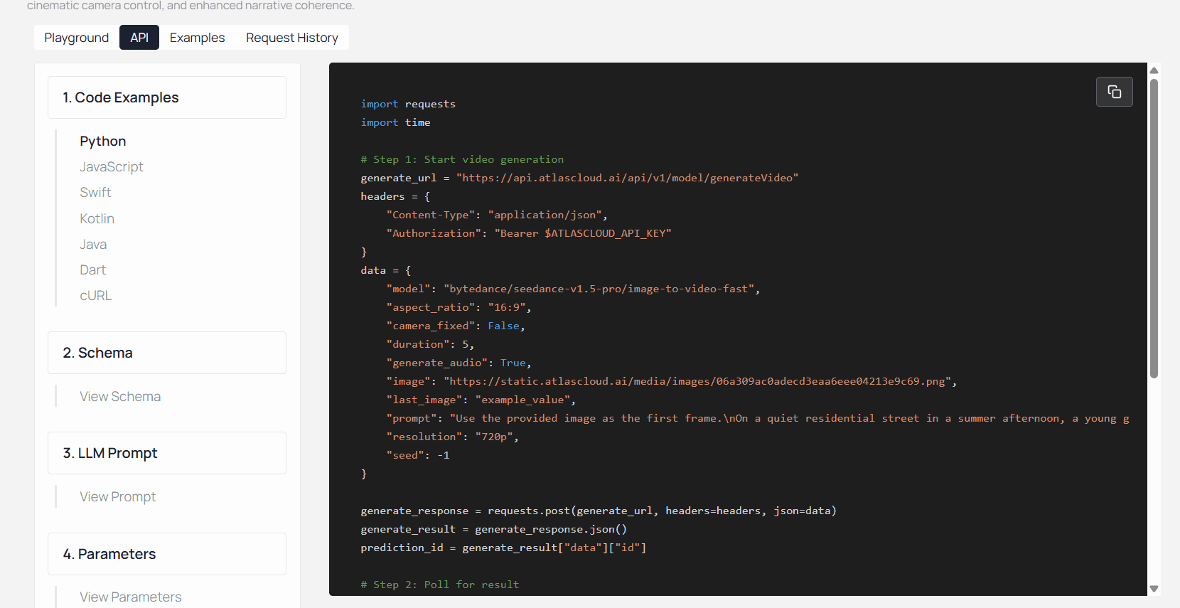 Example diagram of configuring API Key in Atlas Cloud console
